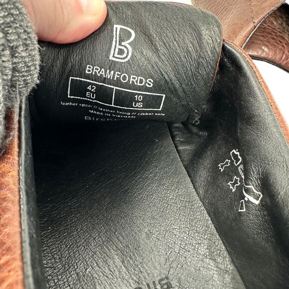 Bramfords Birchberry Dark Brown Leather Lace Up Comfort Sneakers Size 10 - Picture 4 of 6